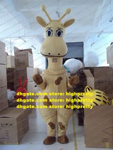 Nice brune femelle girafe mascotte costume cameleopard giraffa camelopardalis avec long cou rayures marron n ° 529 navire gratuit