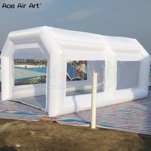 Wit ontwerp en draagbare auto -pauze tent opblaasbare spray cabine beweegbare printing luifel garage selectiekader opblaasbaar schildergebied te koop