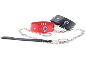 Nice Design BDSM Collar Gemstone Cuir avec Lock Sex Toys for Women Bondage Collar SM Games Sex Shop Fetish Strapon Sex Tools1008848