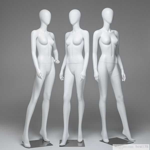 Joli Mannequin blanc muet, accessoires de modèle féminin, présentoir de magasin de vêtements complets pour femmes