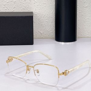 NIce Lunettes demi-cerclées pour femmes élégantes et exquises Designer Lunettes de vue en métal de forme carrée Strass incrustés sur le côté dame glasse 2174B