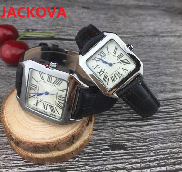 Nice hommes mode luxe femmes montre carré romain conception spéciale Relojes De Marca Mujer dame robe en cuir montre-bracelet horloge à quartz 262T