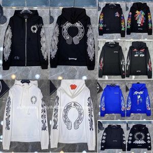 2023 Heren hoodies Designer chroom Winter sweatshirts hart hoodie CH lange mouw rits jas Losse jas capuchon hoody mannen vrouw Hiphop chromees hoodys