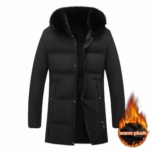 Belle hiver hommes fourrure doublée col rabattu veste mâle manteaux décontractés Lg style Parkas homme Jaqueta Masculina grande taille 5XL r6cX #