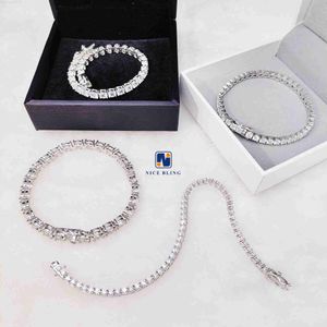 Leuke ijs uit 2 mm 3 mm 4 mm VVS-D Moissanite Diamond 925 Sterling Silver Hip Hop Jewelry Tennis Chains armbanden