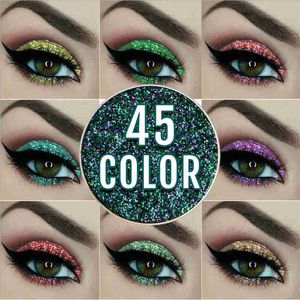 NiceFace 45 Color Sparkling Shimmer Shinny Pressed Glitter Eye Shadow Pigment Makeup Diamond Single Eye Shadow Cosmetics