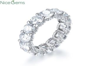 Nicegems 14K White Gold Eternity Band Round Brilliant Cut 7.7ctw Moisanite Mariage Band Matching Bandcolor VVS1 CLarrity7288339