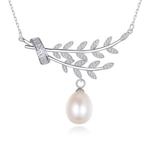 S925 Silver Pearl Pendant ketting sieraden mode dames micro set zirkon olijftak ketting sexy kraagketen voor vrouwen bruiloftsfeest Valentijnsdag cadeau spc