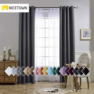 Nicetown black-out raam gordijn gordijnen voor woonkamer GROMET ROD POCKET HOOKS TOP LEER DECORATIES GIFT VOOR HOME DRAPES 211203