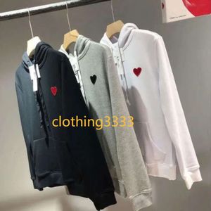 Niche Brand Designer Vêtements Small Red Heart broderie Coton Pure Coton Fashion Hoodie Hommes et femmes Lovers Love Love Pullover Long Manches