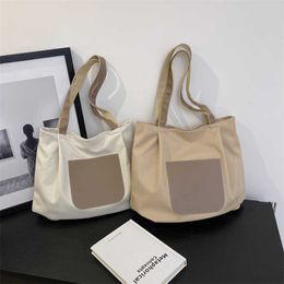 Niche Design Casero Casual Gran Capacidad Japonés Coreano Viajes Lazy Canvas, Simple Casual Artístico Versátil Bolso de Hombro 240315