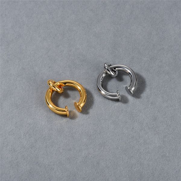 Boucles d'oreilles minimalistes au design de niche Petits anneaux en métal Clips d'oreille circulaires pour hommes/femmes Style unisexe sans trous d'oreille Clip cochléaire pour clips d'oreille gauche et droite