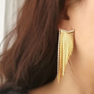 Niche Harp Diamond onregelmatige lange Tasse Stud-oorbellen Frans romantisch licht luxe high-end temperament mode sieraden geschenk