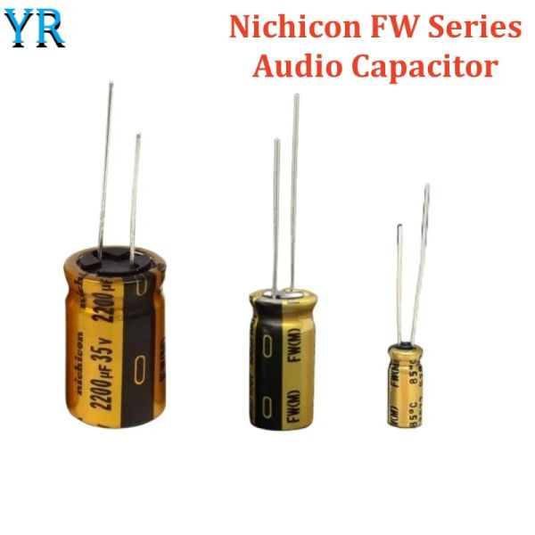 Condactor electrolítico de la serie Nichicon FW 6.3V 16V 25V 35V 50V 63V 100V Capacensador de audio HIFI 22 47 100UF 220 330 470 1000 2200UF