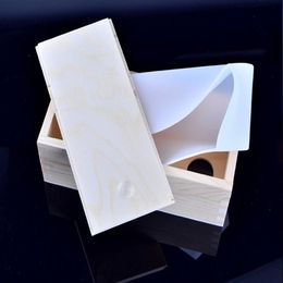 Nicole B0266 Revestimiento de silicona para molde de madera de tamaño pequeño, molde rectangular con caja de madera, formas de remolino, moldes de jabón para pan ZHL0262278M