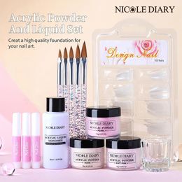 Nicole Journal Nail Acrylique Powder Liquid Crystal Glass Set Nail Art Manucure Kit Nail paillettes 3D TIGNES NOUTURES OUTIL EXTENTION 231227