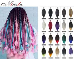 Nicole New Jumbo Traids ombre Crochet Traids Hair Yaki Straight Prestretched Easy Traid Synthetic Hair Extensions 26 pouces pour WOM1631135