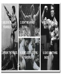 NicoShenting Arnold Schwarzenegger Bodybuilding Motivational Quotes Poster Art Silk 13x27 24x50inch Fitness Pictures For Decor6421226