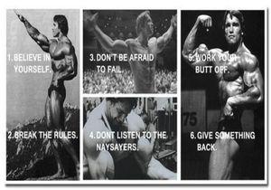 NicoShenting Arnold Schwarzenegger Bodybuilding Motivational Quotes Poster Art Silk 13x27 24x50inch Fitness Pictures For Decor3520088