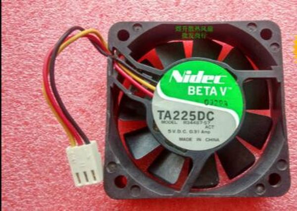 Nidec 60*60*15 TA225DC R34487-57 DC5V 0.31A ventilateur de refroidissement à 3 fils