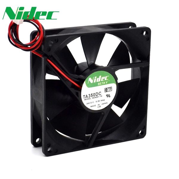 Nidec original 90*90*25mm 90mm 2 hilos TA350DC M34261-16 9025 24V 0.28A inversor de doble bola máquina de soldadura ventilador de refrigeración