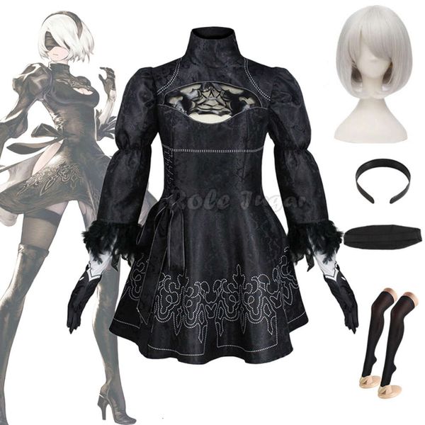 Nier Automata Yorha 2B Cosplay perruque Sexy Anime tenue grande taille femmes jeu de rôle Costume filles carnaval fête déguisement