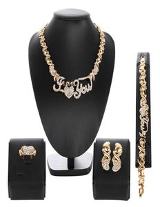 Nigéria Perles Bijoux de mariage Set Bridal Dubai Gold Color Jewelry SetS African Beads Collier Bracelet Bijoux Ensemble 2106194381340