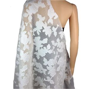 Nigeriaanse Ivoor Faux Pu Leer Net Kant Stof voor Jurk Geborduurde Mesh TissuDIY Kleding Naaien Patchwork Materiaal Doek 240116