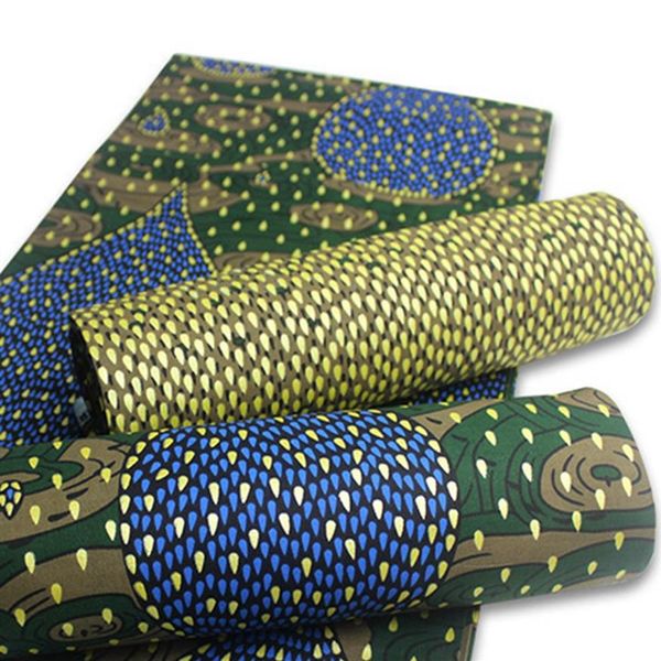 Telas de encaje nigeriano, Impresión de cera dorada africana, algodón Ankara de alta calidad, verdadera cera 2020 pagne dress257C