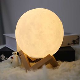 Nacht 3D LED Moon Projection Light Galaxy Starry Table Lampen bedd bureaublad ornamentlichten voor slaapkamer AA230426