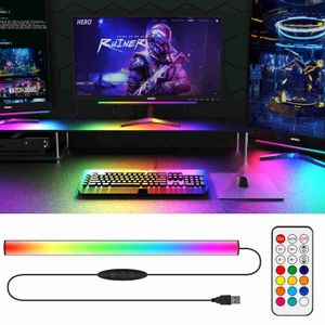 Luces ambientales nocturnas debajo de la luz del monitor Retroiluminación ambiental con control remoto Alimentado por USB para juegos Configuración de PC Soporte de escritorio HKD230704