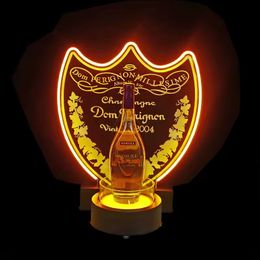 Nachtclub Party Bar Goud VIP Dom Perignon Schild Champagne Displayrek Wijnhouder LED Flessenservice Teken Presentator Neon Glorifier