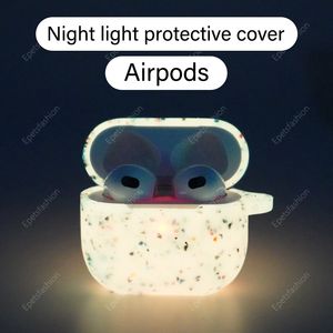 Night Glow Protective Case, fluorescerende siliconen zachte schaal met bloemenprint AirPods Shell Protective Case for Apple Earphones 1 2 3 Pro draadloze oortelefoons
