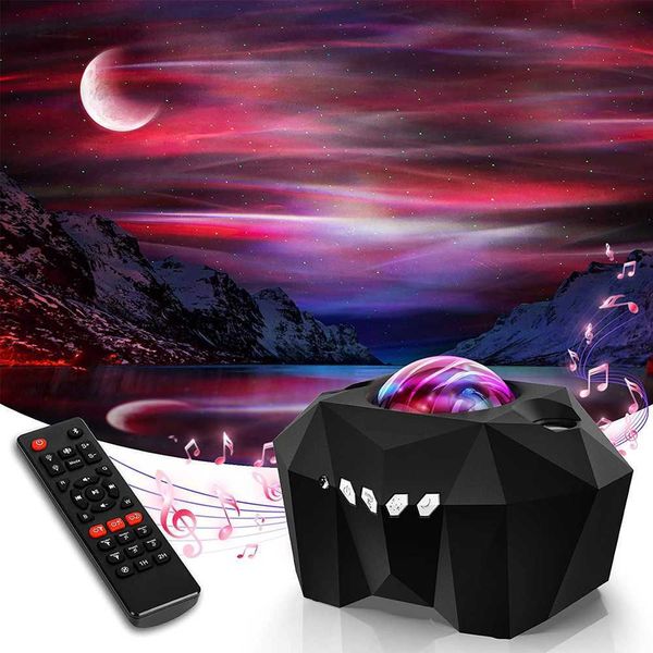 Veilleuse Galaxy Northern Lampe de projection avec musique Bluetooth Aurora Star Projector Lights pour chambre d'enfants HKD230704