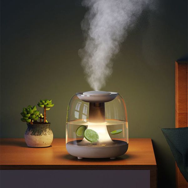 Humidificador de luz nocturna, luces LED de colores, pequeño dormitorio, oficina, escritorio, hogar, gran capacidad, humidificador de aire atomizado silencioso