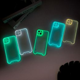 Night Light Luminous Silicone Soft Phone Case voor iPhone 14 Plus 11 12 13 14 Pro Max XR XR XS Max transparante achteromslagen