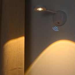 Capteur de mouvement de lumière nocturne LED USB sans fil LED pour la cuisine de chambre murale Capteur de salon lampe murale intérieure LED USB