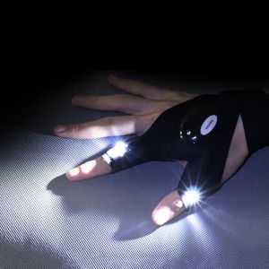 Night Lighting Waterproof Fishing Gloves with LED Flashlight Rescue Tools Outdoor Gear Cycling Practical Durable LL