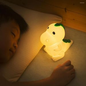 Nachtlichten 1 Set Uitstekende LED LAMP SILICONE LICHT SUPER Zachte Decoratieve Dual Lighting Modi Dinosaur Decor
