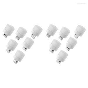 Veilleuses 100pcs USB Plug Lampe Mini LED Power Bank Charge Livre Petit Rond Lecture Protection des Yeux