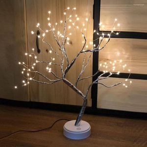 Nachtlichten 108 LED Strip Tree Lamp Koperdraad Licht USB Batterij Dubbel gebruik Home Decoratie