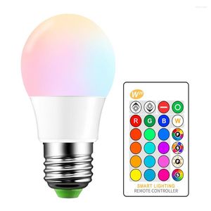 Luces nocturnas 10W 110V 220V 85-265V E27 RGB Bombilla LED 16 colores Lámpara de luz mágica Etapa regulable / Control remoto de 24 teclas Vacaciones