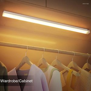 Nachtlichten 110/200 mm Oplaadbare bewegingssensor Licht draadloze USB -garderobe Lamp Magnetische LED voor keukenkast slaapkamer