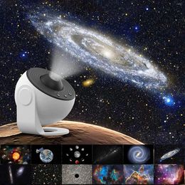 Veilleuses 12 disques Galaxy Light Planétarium Star Projecteur HD Image Projection LED Lampe de table pour la maison Chambre Chambre d'enfant Décor