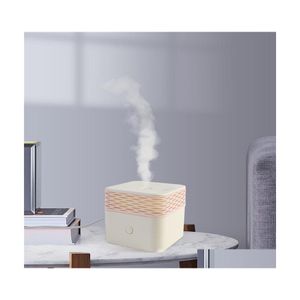 Nachtlichten 120 ml Essentiële olie Aroma Diffuser Elektrische luchtbevochtiger USB Mini Square Mist Maker Warm nachtlampje voor thuisslaapkamer otzml