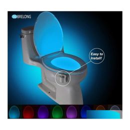 Luces nocturnas 16 color LED LED INTELIGENT RGB Inducción Pir Sensor de movimiento Lámpara de baño de inodoro Iluminación de baño Dhsgd