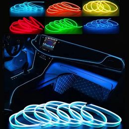 Nachtverlichting 1M/3M/5M Auto Interieur Led Decoratieve Lamp EL Bedrading Neon Strip Voor auto DIY Flexibele Omgevingslicht USB