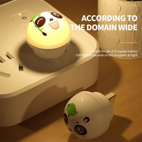 Veilleuses 1 pc prise USB lumière LED Portable d'urgence poche Rechargeable Camping lampe dessin animé Panda Mini veilleuses