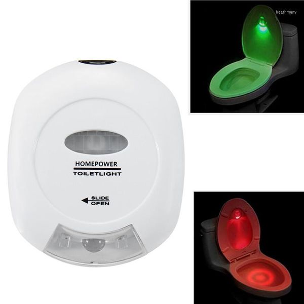 Veilleuses 1pcs 2 couleurs LED lampe de toilette cuvette lumière capteur de siège activé par le mouvement éclairage de salle de bains
