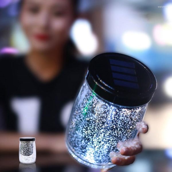 Luces Nocturnas 1X Romántica Luz Led Solar Cielo Lleno De Estrellas Creativo Sun Jar Botella Regalos Mágicos Navidad